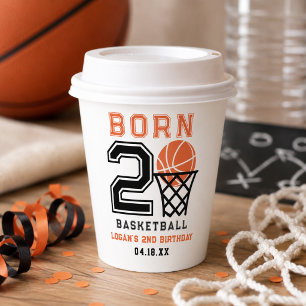 Gobelets En Papier Né pour le Basketball 2e anniversaire du garçon