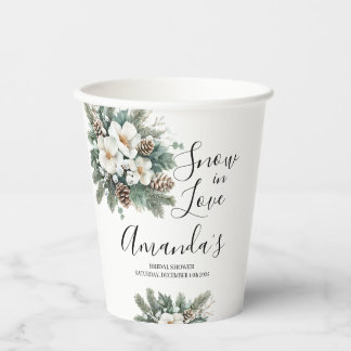 Gobelets En Papier Neige dans l'amour coupe de papier Fête des mariée