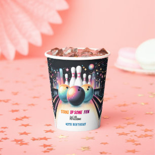 Gobelets En Papier Neon Boy Kids Team Event Bowling 21e anniversaire