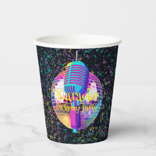 Gobelets En Papier Neon Disco Ball Karaoke fête d'anniversaire