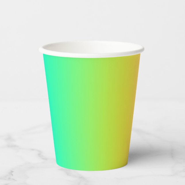 Gobelets En Papier Neon Rainbow Ombre Gradient Blur Abstract Design (Recto)