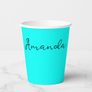 Gobelets En Papier Néon turquoise clair tonalité moderne tendance