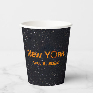 Gobelets En Papier New York 2024 Éclipse solaire totale