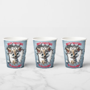 Gobelets En Papier Noël 3D Bébé Bébé Reindeer