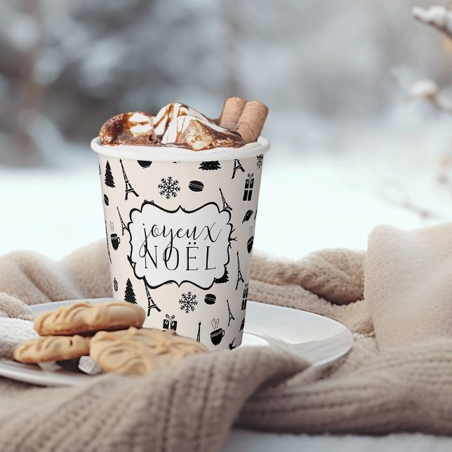 Gobelets En Papier Noël à Paris | Joyeux Noel (Créateur téléchargé)