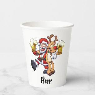 Gobelets En Papier Noël de père Noël Beer Reindeer