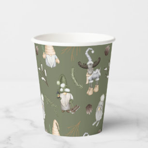 Gobelets En Papier Noël Gnomes Woodland