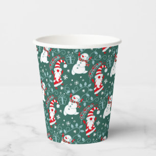 Gobelets En Papier Noël père Noël Snowman