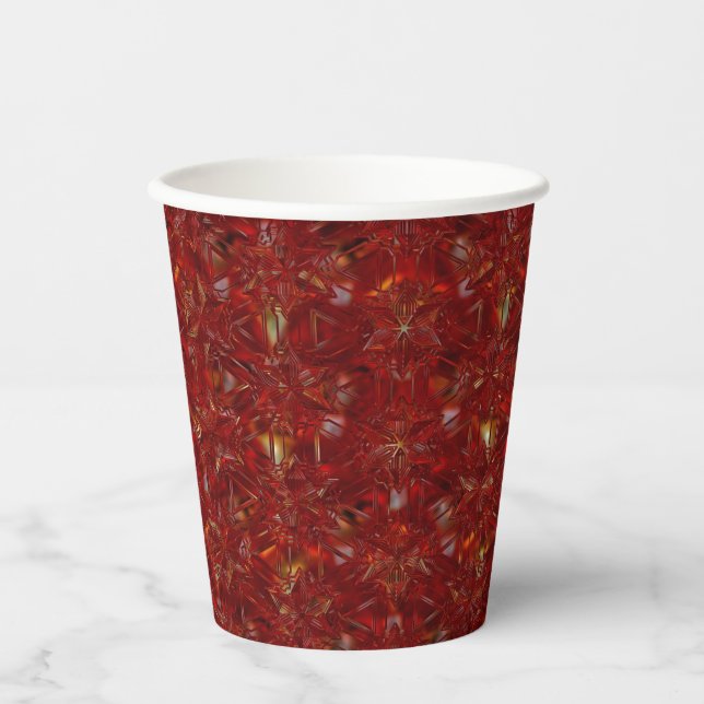 Gobelets En Papier Noël Rouge Motif Vacances de luxe (Recto)