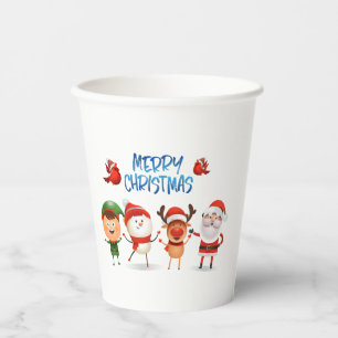 Gobelets En Papier Noël Rudolf Le renne et les amis
