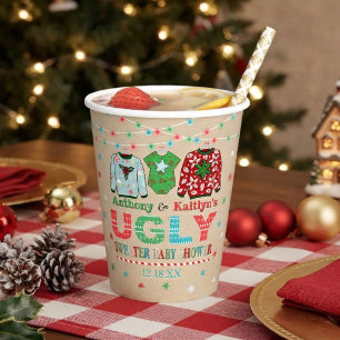 Gobelets En Papier Noël T-shirt hideux Baby Shower