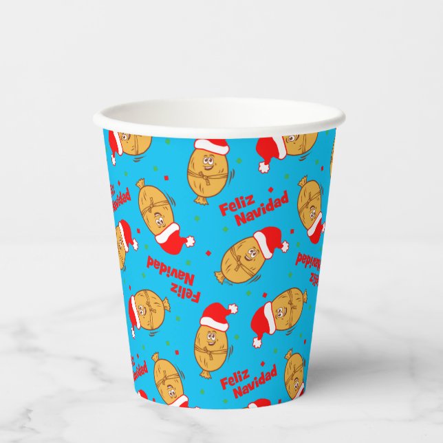 Gobelets En Papier Noël Tamales Motif (Recto)