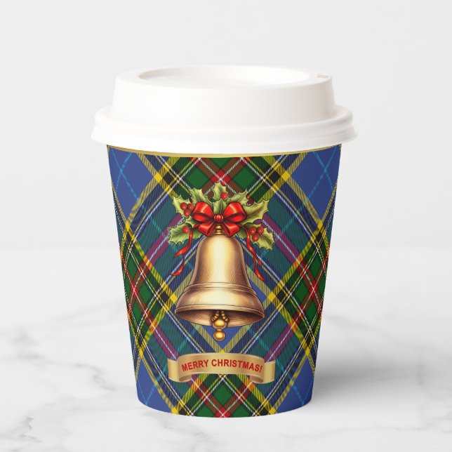 Gobelets En Papier Noël Tartan personnalisé de Bethune (Recto)