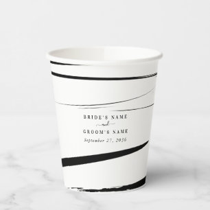 Gobelets En Papier Noir blanc moderne Abstrait mariage Faveur