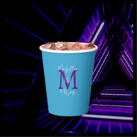 Nom de la partie bat mitzvah Monogramme violet Cie