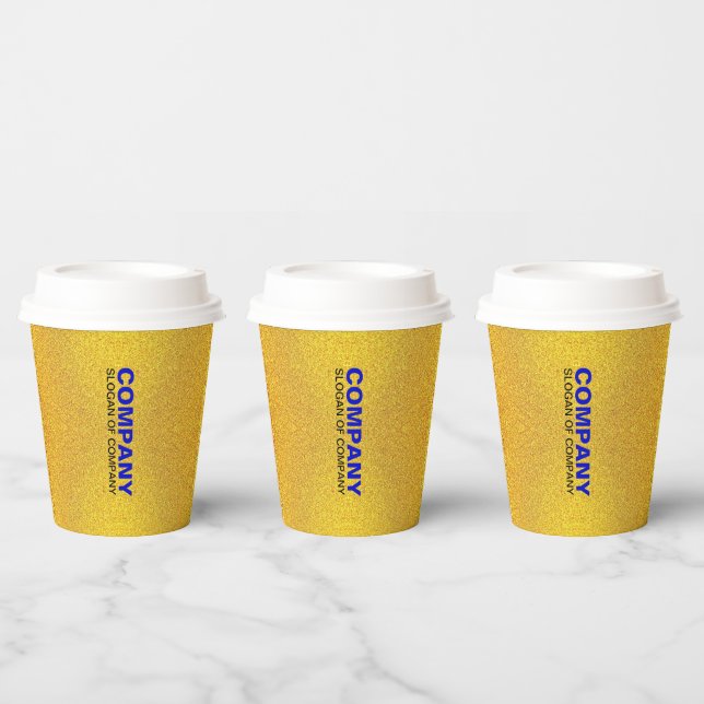 Gobelets En Papier Nom d'entreprise de luxe & Slogan | Personnalisé (Multi)