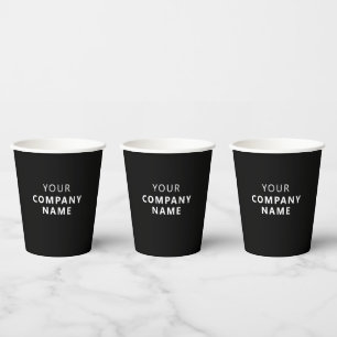 Gobelets En Papier Nom d'entreprise personnalisé noir professionnel 8