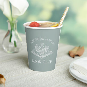 Gobelets En Papier Nom du club de lecture personnalisé
