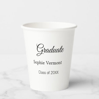 Gobelets En Papier Nom du diplômé promotion 20XX félicitations minima