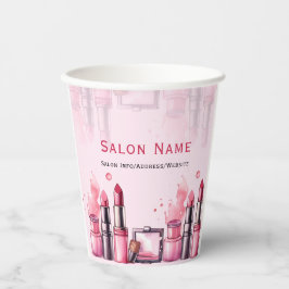 Gobelets En Papier Nom personnalisé Chic Salon Posh Cosmétiques