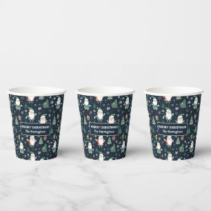 Gobelets En Papier Nom personnalisé Noël Père Noël