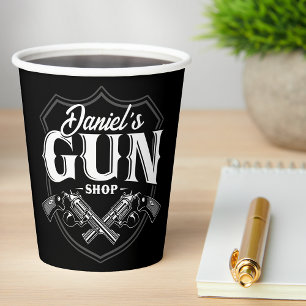 Gobelets En Papier NOM PERSONNALISÉ Vieux Armes à feu
