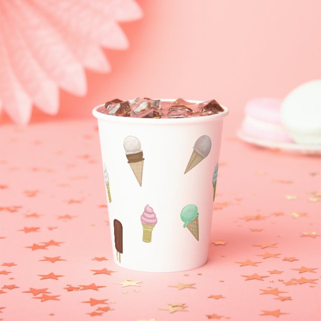 Gobelets En Papier Nostalgale crème glacée Parlante fête d'anniversai (Insitu)