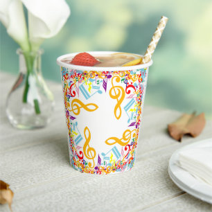 Gobelets En Papier Notes musicales arrondies