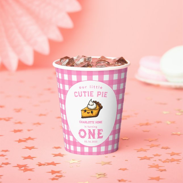 Gobelets En Papier Notre Little Cutie Pi Jour 1er Anniversaire (Insitu)