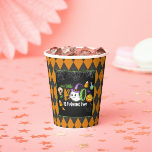 Gobelets En Papier Notre petit Boo tourne la Coupe à deux noir/orang