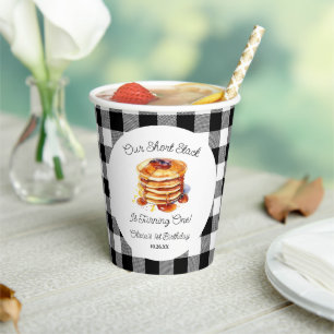 Gobelets En Papier Notre petite pile Pancakes Petit-déjeuner Annivers