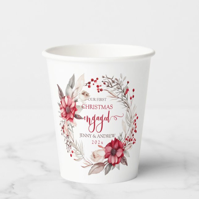 Gobelets En Papier Notre première couronne de Noël (Recto)