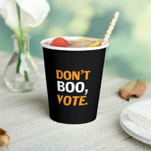 Gobelets En Papier "N'oublie pas, vote" Halloween noir et blanc