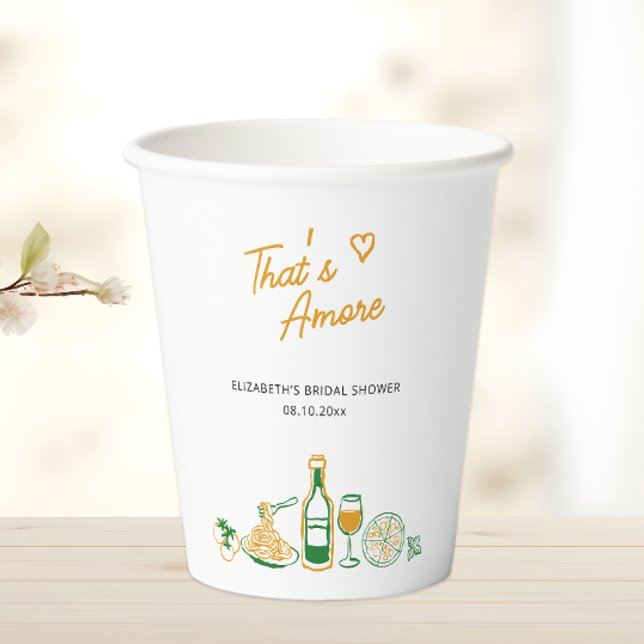 Gobelets En Papier Nourriture italienne rustique pour la douche de la (Créateur téléchargé)