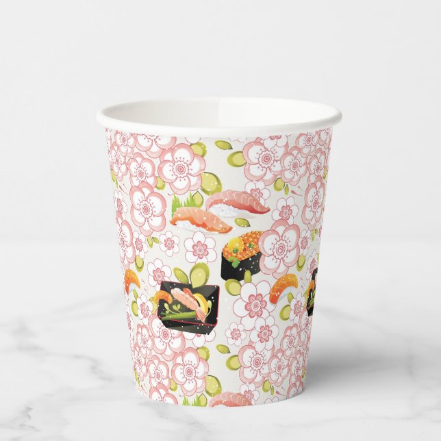 Gobelets En Papier Nourriture japonaise : Sushi Motif 2 (Gauche)