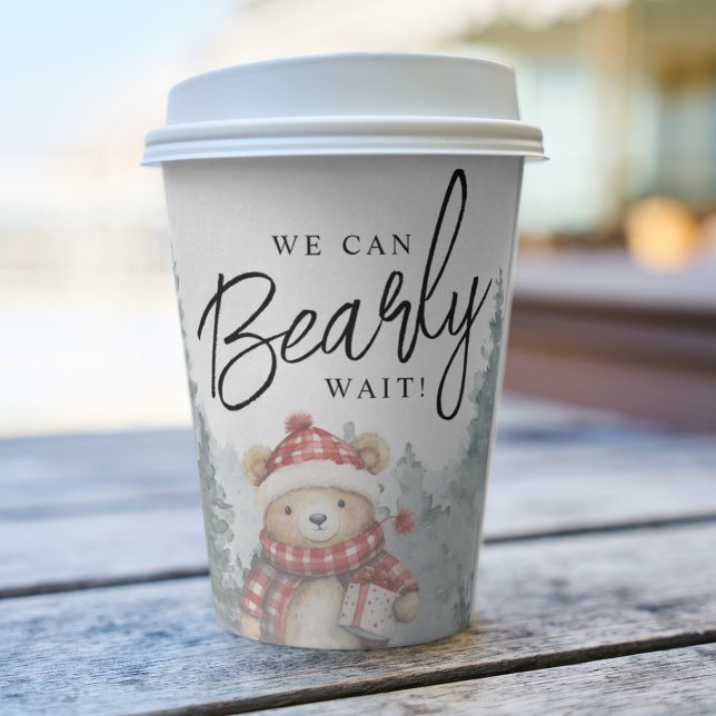 Gobelets En Papier Nous pouvons attendre le Baby shower d'hiver (Créateur téléchargé)