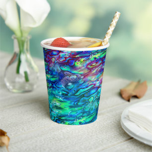 Gobelets En Papier Nouvelle-Zélande Abalone Paua Shell Motif 1