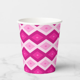Gobelets En Papier Nuances de motif de diamant fuchsia