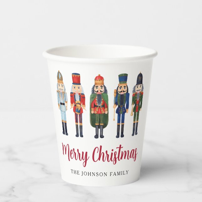 Gobelets En Papier Nutcracker mignon Joyeux Noël (Recto)