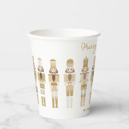 GOBELETS EN PAPIER NUTCRACKERS D'OR NOËL