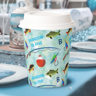 Gobelets En Papier O-Fish-ally, Pêche thème garçon 1er anniversaire