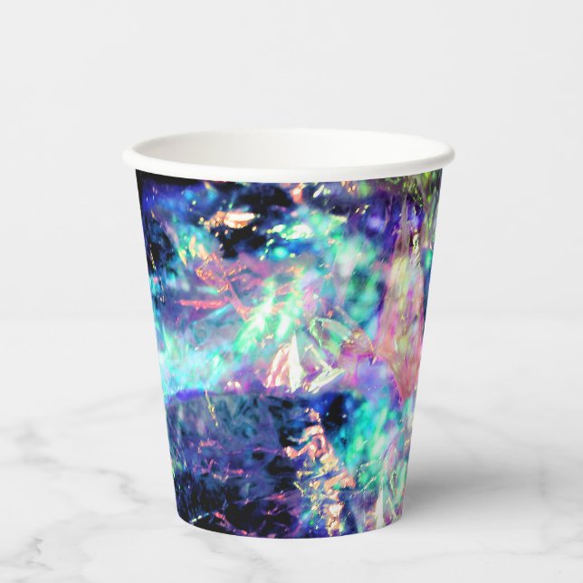 Gobelets En Papier obscurité et lumière, cristal opal foncé : (Recto)