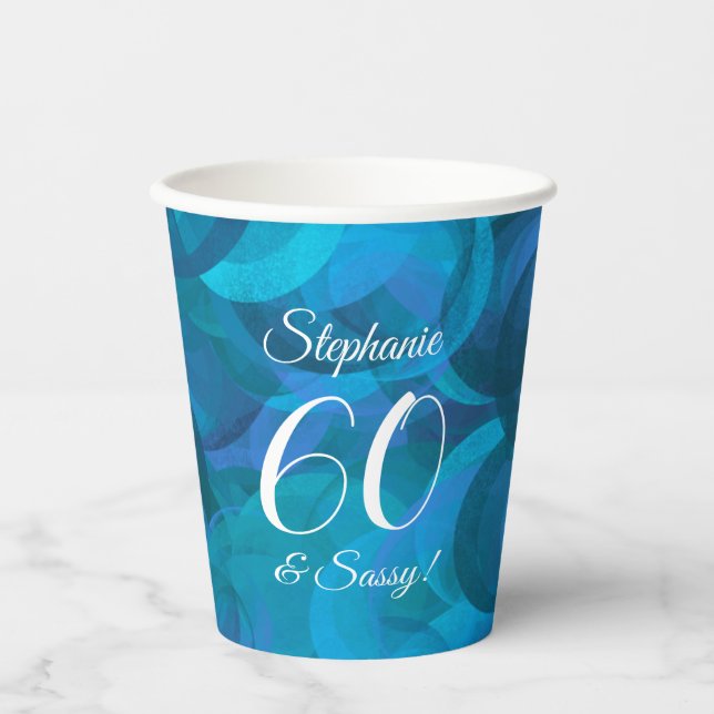 Gobelets En Papier Ocean Blue 60 et Sassy Birthday Party (Recto)