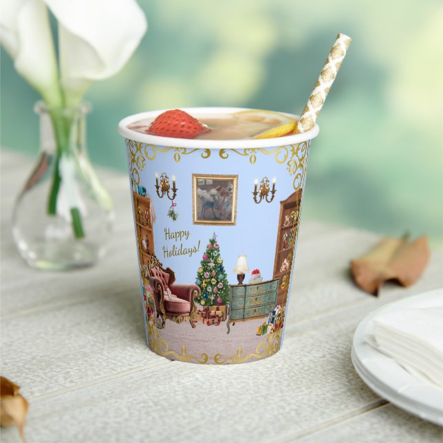 Gobelets En Papier Ode to the Nutcracker Ballet Blue (Insitu)