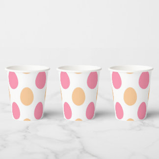 Gobelets en papier œufs de Pâques rose pêche rose 