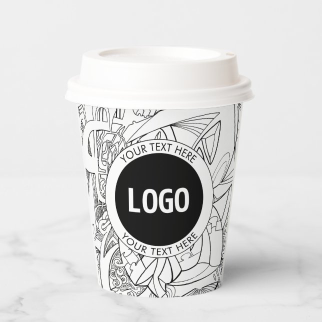 Gobelets En Papier Oeuvre d'origine moderne et logo (Recto)