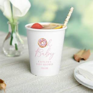 Gobelets En Papier Oh Baby Donut Sprinkle Girls Baby shower