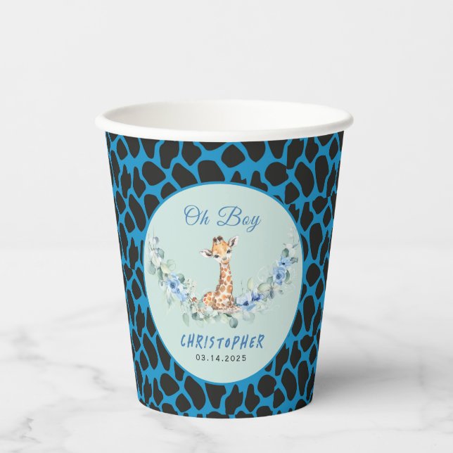 Gobelets En Papier Oh mon Dieu ! Baby shower bébé Giraffe (Recto)