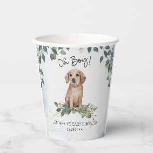 Gobelets En Papier Oh mon Dieu ! Baby shower d'aquarelle Retriever Pu