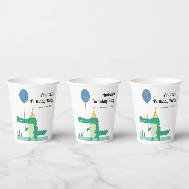 Gobelets En Papier Oh Snap mignon Anniversaire de enfant Alligator (Multi)